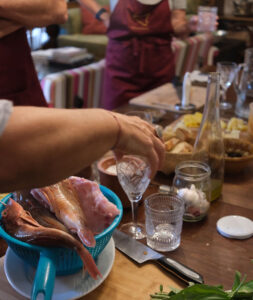 Preparing the food